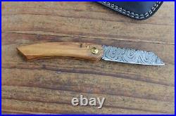 5 damascus custom made beautiful folding knife From The Eagle Collection S3140
