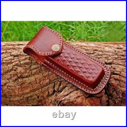 6.5 Inches Custom Handmade Damascus Steel Folding Pocket Knife Wood