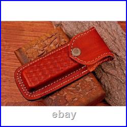 6.5 inches CUSTOM HANDMADE FORGED DAMASCUS STEEL FOLDING POCKET KNIFE