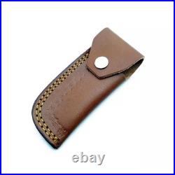 6.5 inches Damascus handmade Back Lock Folding Pocket knife Hunting Knife Pouch