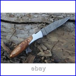 6.5 inches Damascus handmade Folding Pocket knife camping Skinner Knife \\
