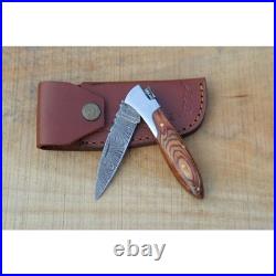 6.5 inches Damascus handmade Folding Pocket knife camping Skinner Knife \\
