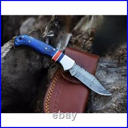 6.5 inches HAND MADE FORGED DAMASCUS STEEL FOLDING BLADE POCKET KNIFE