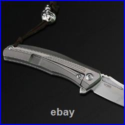 6 M390 Steel Folding Knife Assisted Open Titanium alloy Handle Liner Lock 62HRC
