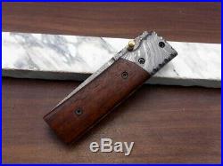 7.5 Damascus steel tanto folding knife With sheath, 4 colors lot