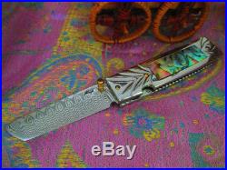 7 Custom Folding Knife 430+440 Steel Stainless Damascus Abalone Engraving Craft