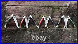 7pcs Shardblade Custom Handmade Damascs Steel Mini Trapper Folding Edc Knife