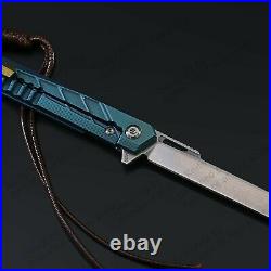8 M390 Steel Folding Knife Assisted Open Titanium alloy Handle Liner Lock 60HRC