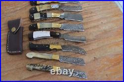 8 damascus custom made folding tanto knife From the Eagle Collection 9296