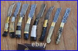 8 damascus custom made folding tanto knife From the Eagle Collection 929p
