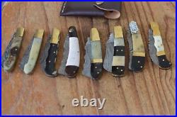 8 damascus custom made folding tanto knife From the Eagle Collection 929p