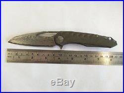 A0459Clone Marfione Sigil Folding EDC Knife Damascus Blade & TC4 Titanium Handle