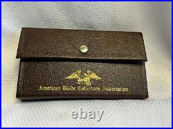 ABCA Limited Edition Folding Knife Set 1987 Case & Parker Edwards Damascus Steel