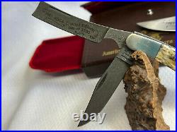 ABCA Limited Edition Folding Knife Set 1987 Case & Parker Edwards Damascus Steel