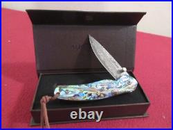 ALBATROSS 6.5'' Damascus Steel Genuine Abalone Seashells Folding Pocket Knife