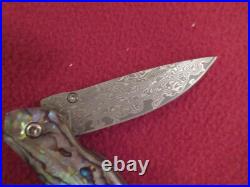ALBATROSS 6.5'' Damascus Steel Genuine Abalone Seashells Folding Pocket Knife