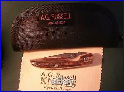 Ag Russell Stag Damascus Lock Blade Folding Tactical Pocket Knife 2002 Italy