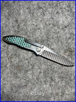 Allen Elishewitz Damascus Linerlock Folder-One Of Five Pocket Knife