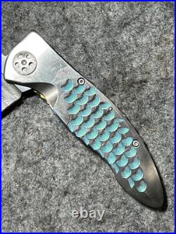 Allen Elishewitz Damascus Linerlock Folder-One Of Five Pocket Knife