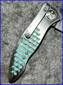 Allen Elishewitz Damascus Linerlock Folder-One Of Five Pocket Knife