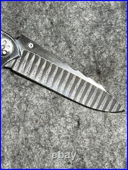 Allen Elishewitz Damascus Linerlock Folder-One Of Five Pocket Knife
