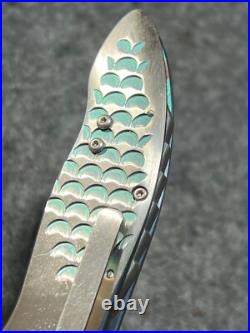 Allen Elishewitz Damascus Linerlock Folder-One Of Five Pocket Knife