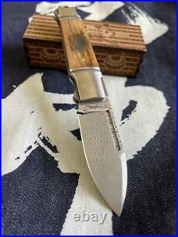 Andre De Villiers Impi Slipjoint Folding Damascus Knife Discontinued
