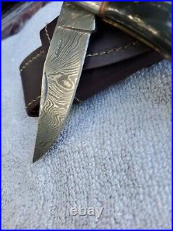 Antonio Banderas Custom Damascus Folding Pocket Knife
