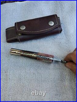 Antonio Banderas Custom Damascus Folding Pocket Knife