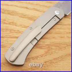 Artisan Centauri Folding Knife 3.46 Damascus Steel Blade Titanium/Carbon Fiber