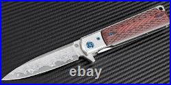 Artisan Cutlery Classic Folding Knife 3.75 Damascus Stainless Blade G10 Handle