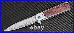 Artisan Cutlery Classic Folding Knife 3.75 Damascus Stainless Blade G10 Handle