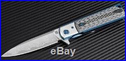 Artisan Cutlery Classic Folding Knife Damascus Stainless Blade Black G10 Handle