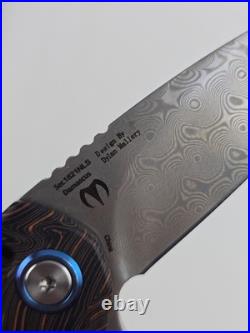 Artisan Cutlery Damascus Folding Knife by Dylan Mallery 1821NLS Mint with box