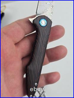 Artisan Cutlery Damascus Folding Knife by Dylan Mallery 1821NLS Mint with box