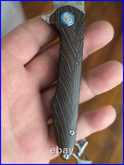 Artisan Cutlery Damascus Folding Knife by Dylan Mallery 1821NLS Mint with box