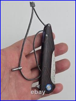 Artisan Cutlery Damascus Folding Knife by Dylan Mallery 1821NLS Mint with box