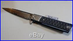 Artisan Cutlery Folding Knife AC 1802GD-BK Damascus Steel Drop Point G10 Handle
