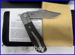Artisan Cutlery Small Hyperion Bolster Lock Knife CF/Black Ti, 3 Damascus