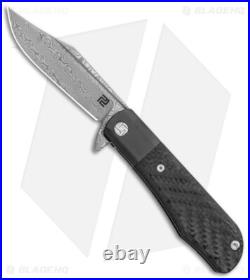 Artisan Cutlery Small Hyperion Bolster Lock Knife CF/Black Ti, 3 Damascus