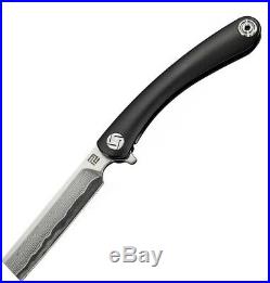 Artisan Orthodox Folding Knife 2.75 Damascus Steel Blade Black Titanium Handle