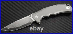 Artisan cutlery Tradition Folding Knife 4 Damascus Steel Blade Titanium Handle