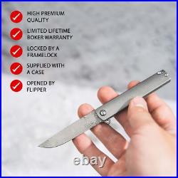 BOKER PLUS Gemma Damast Pocket Knife 2.52 Damascus Blade & Handle 01BO358DAM