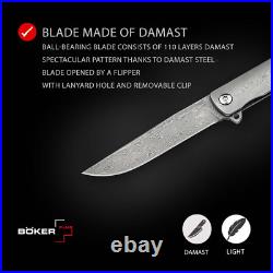 BOKER PLUS Gemma Damast Pocket Knife 2.52 Damascus Blade & Handle 01BO358DAM BOKER PLUS Gemma Damast Pocket Knife 2.52 Damascus Blade & Handle 01BO358DAM