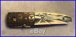 Barry Gallagher (MS) USA Custom Mosaic Damascus Folding Knife- 90s NOS