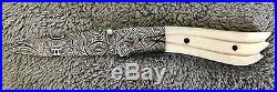 Barry Gallagher (MS) USA Custom Mosaic Damascus Folding Knife- Late 90s NOS