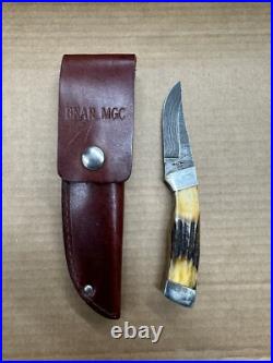 Bear MGC Knife Stag Damascus 6 1/2