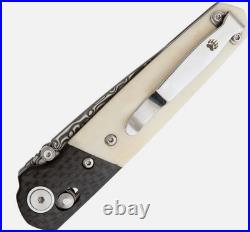 Bear & Son Lawman Smooth White Bone Handle 3.5 Damascus Blade WSB22D