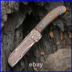 Beautiful Copper Damascus handmade knife 10 inches knife with beautiful sheath