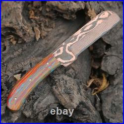 Beautiful Copper Damascus handmade knife 10 inches knife with beautiful sheath